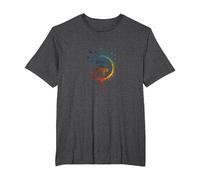 Peace in, Pieces Out: Inspirational Rainbow Bird Circle T-Shirt, Men's Big and Tall, Dark Heather Grey, 6X Tall