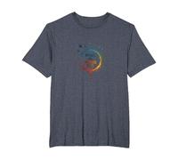 Peace in, Pieces Out: Inspirational Rainbow Bird Circle T-Shirt, Men's Big and Tall, Heather Blue, 6X Tall