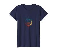 Peace in, Pieces Out: Inspirational Rainbow Bird Circle T-Shirt, Women, Navy, XXL