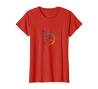 Peace in, Pieces Out: Inspirational Rainbow Bird Circle T-Shirt, Women, Red, XXL