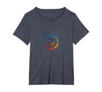Peace in, Pieces Out: Inspirational Rainbow Bird Circle T-Shirt, Women's Plus, Heather Blue, 6X