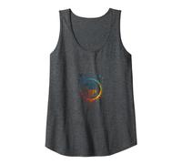 Peace in, Pieces Out: Inspirational Rainbow Bird Circle Tank Top, Women, Dark Heather Grey, XXL