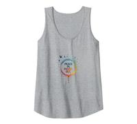 Peace in, Pieces Out: Inspirational Rainbow Bird Circle Tank Top, Women, Heather Grey, XXL