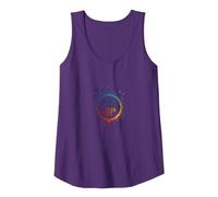 Peace in, Pieces Out: Inspirational Rainbow Bird Circle Tank Top, Women, Purple, XXL
