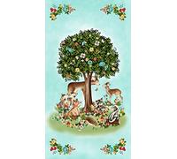Peace In The Forest Cotton Quilting Sewing Panel Henry Glass Tree Animals