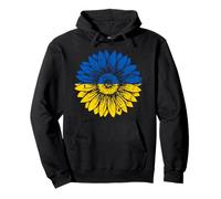 Peace in Ukraine Sunflower Distressed Blue and Yellow Pullover Hoodie