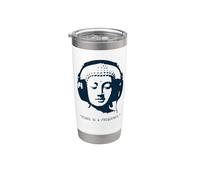 Peace is a Frequency - Buddha Head with Headphones Stainless Steel Insulated Tumbler