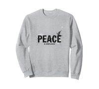 Peace Is Complicated: Powerful Dove & Typography Art Sweatshirt, Adult Unisex, Heather Grey, XXL