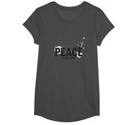 Peace is Complicated: Powerful Dove & Typography Art T-Shirt, Girls, Dark Heather Grey, XS