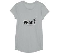 Peace is Complicated: Powerful Dove & Typography Art T-Shirt, Girls, Heather Grey, XS