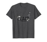 Peace is Complicated: Powerful Dove & Typography Art T-Shirt, Men, Dark Heather Grey, XXL
