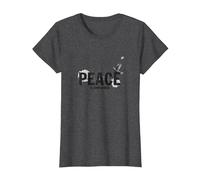Peace is Complicated: Powerful Dove & Typography Art T-Shirt, Women, Dark Heather Grey, XS