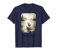 Peace is Power Cute Cat By Calm Lake Art T-Shirt