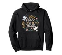 Peace is Power Human Rights Protest Quote Art Pullover Hoodie