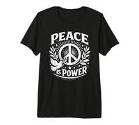 Peace is Power Retro Dove Laurel Peace Sign Unity Love Art Premium T-Shirt
