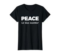 Peace is The Answer Value Graphic T-Shirt, Women, Black, L