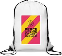 Peace Is The Time Between Two Wars Gym Sack Casual Drawstring Bag White