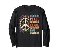 Peace Kindness Equality Love Hope Diversity Human Rights Long Sleeve T-Shirt