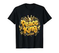 Peace King Bold Royal Typography Graphic Value Graphic T-Shirt, Men, Black, XL