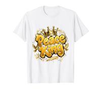 Peace King Bold Royal Typography Graphic Value Graphic T-Shirt, Men, White, XL