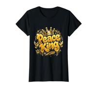 Peace King Bold Royal Typography Graphic Value Graphic T-Shirt, Women, Black, XL