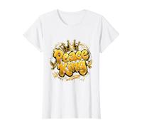 Peace King Bold Royal Typography Graphic Value Graphic T-Shirt, Women, White, XL