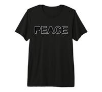Peace Large Writing in Black with White Border Premium T-Shirt