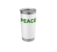 Peace Large Writing in Green with Grey Border Stainless Steel Insulated Tumbler