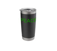 Peace Large Writing in Green with Grey Border Stainless Steel Insulated Tumbler
