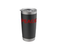 Peace Large Writing in Red with Grey Border Stainless Steel Insulated Tumbler