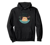 Peace Like A Capybara: Cute Animal Zen Lover Gift Pullover Hoodie, Adult Unisex, Black, XL