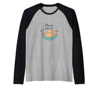 Peace Like A Capybara: Cute Animal Zen Lover Gift Raglan Baseball Tee, Men, Black/Athletic Heather, S
