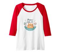 Peace Like A Capybara: Cute Animal Zen Lover Gift Raglan Baseball Tee, Women, Red/White, L