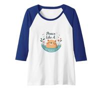 Peace Like A Capybara: Cute Animal Zen Lover Gift Raglan Baseball Tee, Women, Royal Blue/White, M