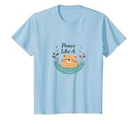 Peace Like A Capybara: Cute Animal Zen Lover Gift T-Shirt, Kids, Baby Blue, 12 Years