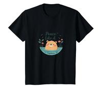 Peace Like A Capybara: Cute Animal Zen Lover Gift T-Shirt, Kids, Black, 4 Years