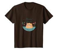 Peace Like A Capybara: Cute Animal Zen Lover Gift T-Shirt, Kids, Brown, 10 Years
