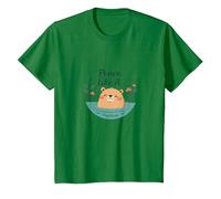 Peace Like A Capybara: Cute Animal Zen Lover Gift T-Shirt, Kids, Kelly Green, 12 Years
