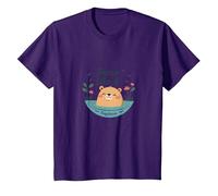Peace Like A Capybara: Cute Animal Zen Lover Gift T-Shirt, Kids, Purple, 4 Years