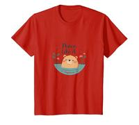 Peace Like A Capybara: Cute Animal Zen Lover Gift T-Shirt, Kids, Red, 10 Years