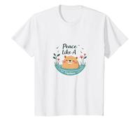 Peace Like A Capybara: Cute Animal Zen Lover Gift T-Shirt, Kids, White, 4 Years