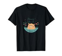 Peace Like A Capybara: Cute Animal Zen Lover Gift T-Shirt, Men, Black, L