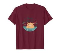 Peace Like A Capybara: Cute Animal Zen Lover Gift T-Shirt, Men, Burgundy, M