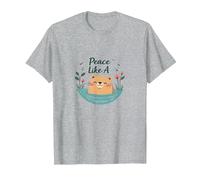 Peace Like A Capybara: Cute Animal Zen Lover Gift T-Shirt, Men, Heather Grey, 5XL