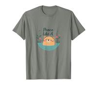 Peace Like A Capybara: Cute Animal Zen Lover Gift T-Shirt, Men, Olive Heather, L