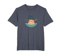 Peace Like A Capybara: Cute Animal Zen Lover Gift T-Shirt, Men's Big and Tall, Heather Blue, 4X Tall