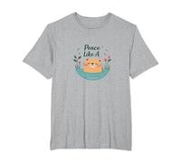 Peace Like A Capybara: Cute Animal Zen Lover Gift T-Shirt, Men's Big and Tall, Heather Grey, 4X Tall