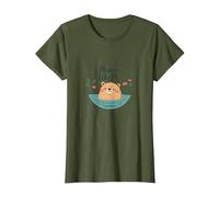 Peace Like A Capybara: Cute Animal Zen Lover Gift T-Shirt, Women, Olive, 3XL