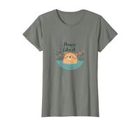 Peace Like A Capybara: Cute Animal Zen Lover Gift T-Shirt, Women, Olive Heather, XXL