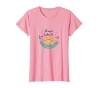 Peace Like A Capybara: Cute Animal Zen Lover Gift T-Shirt, Women, Pink, XL